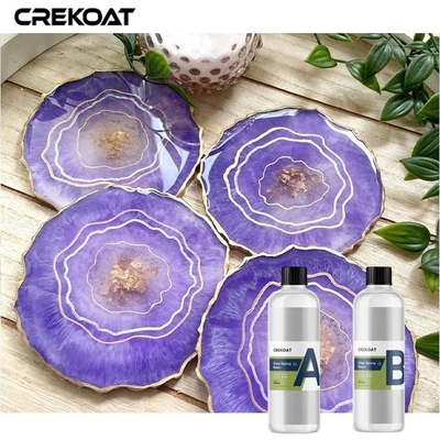 بوی کم شفاف رزین اپوکسی مقاوم در برابر UV برای هنر رزین با رنگدانه های فلزی